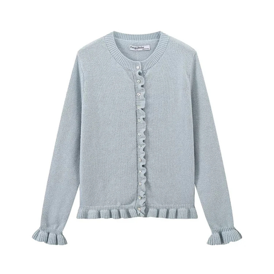 Chloé | Cardigan à boutons avec finition à volants