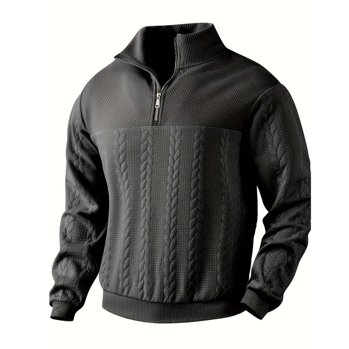 Nate | Pull vintage à col montant zippé