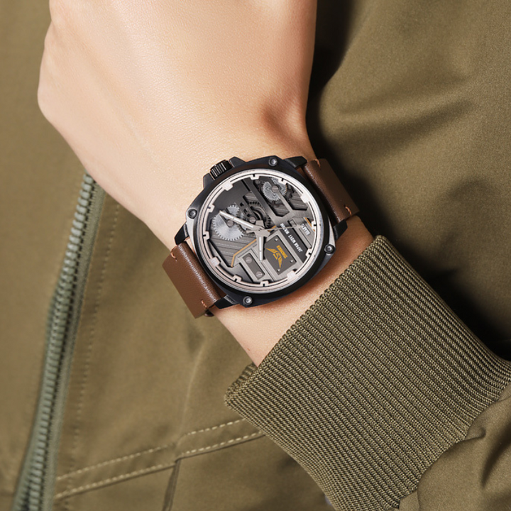 van Baerle® – Montre pour Homme en Cuir Quartz
