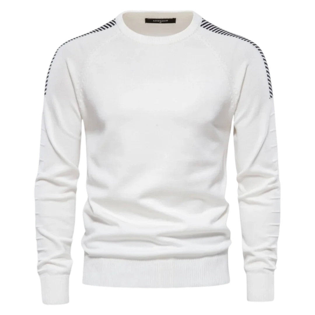 Blake | Pull à manches raglan à rayures, col rond classique et confort toute l'année
