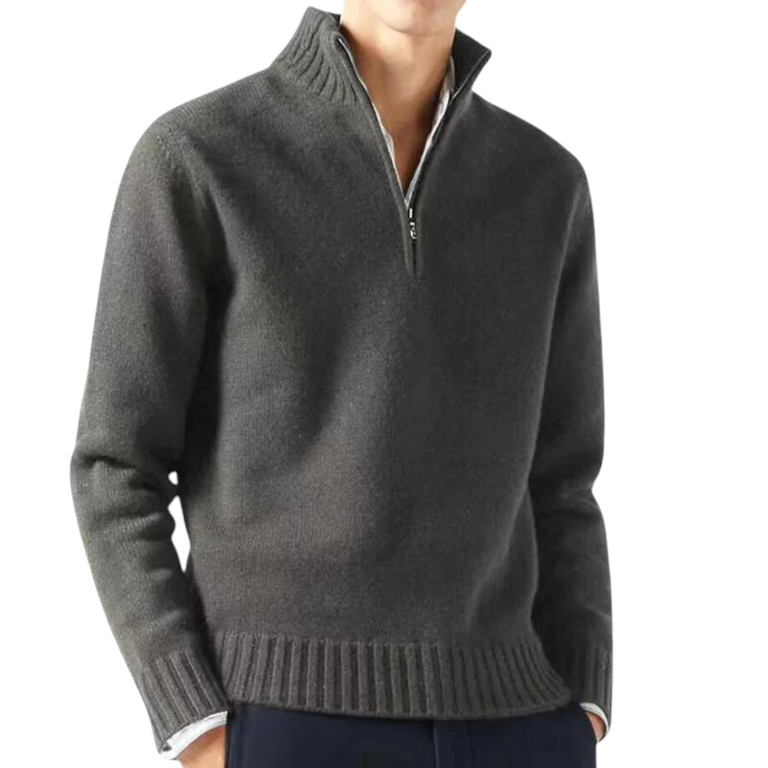 Lewis | Pull à col zippé en cachemire mélangé