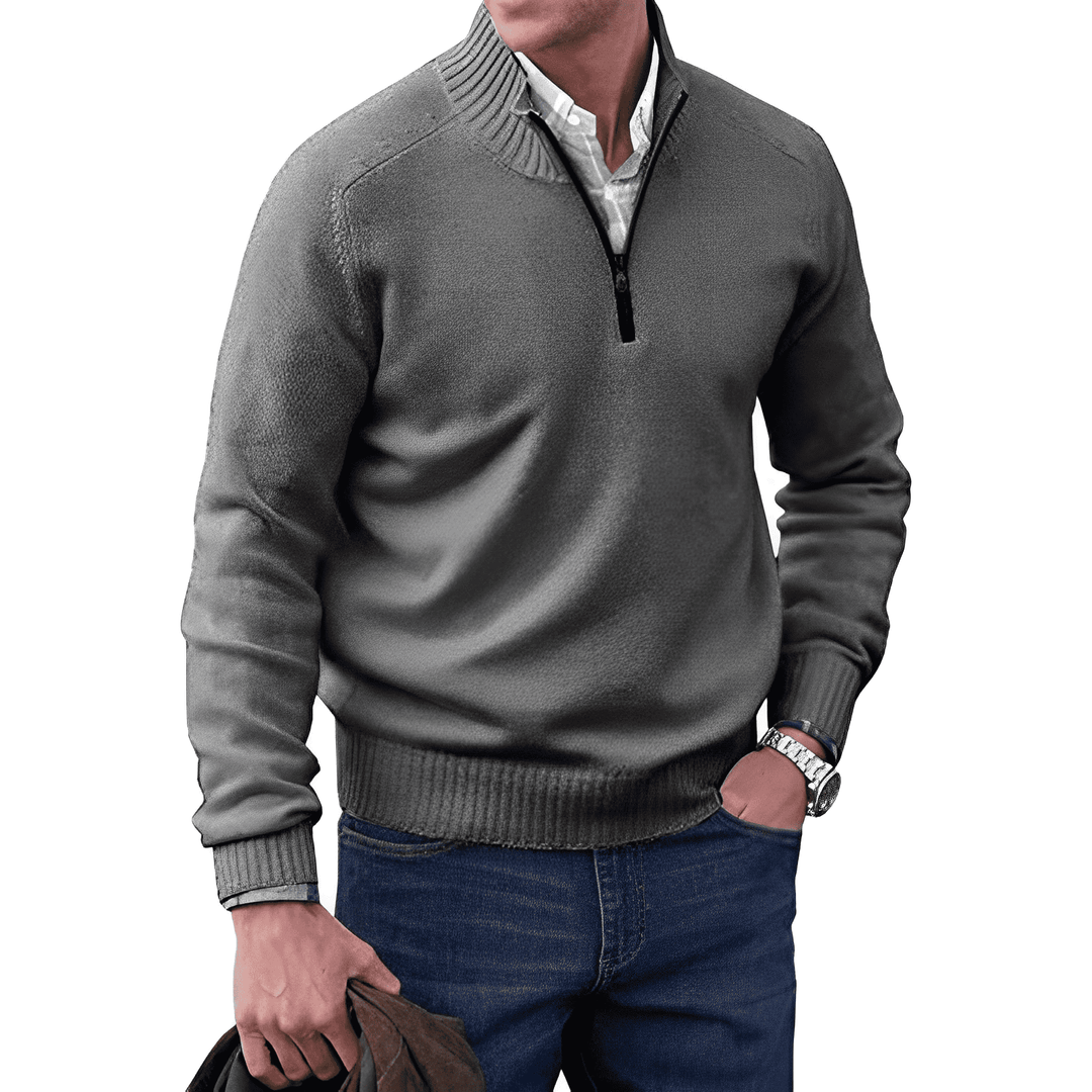 Jasper | Pull en cachemire à zip avec finition douce et coupe intelligente