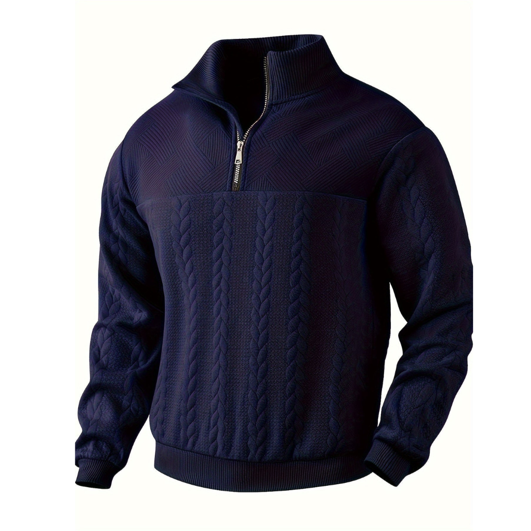Nate | Pull vintage à col montant zippé