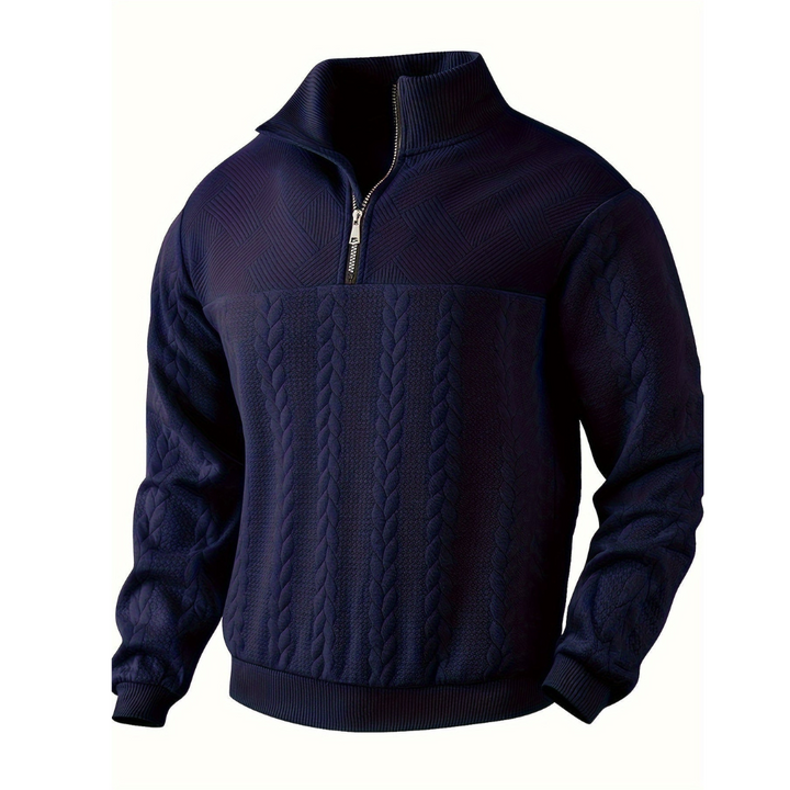 Nate | Pull vintage à col montant zippé