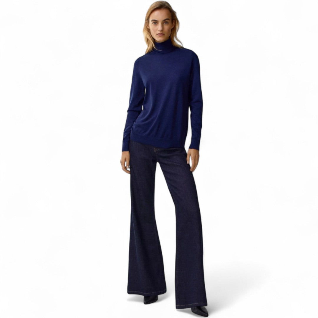 Camille | Pull col roulé ajusté à maille fine