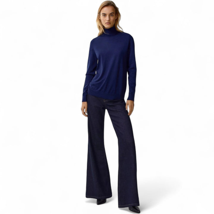 Camille | Pull col roulé ajusté à maille fine