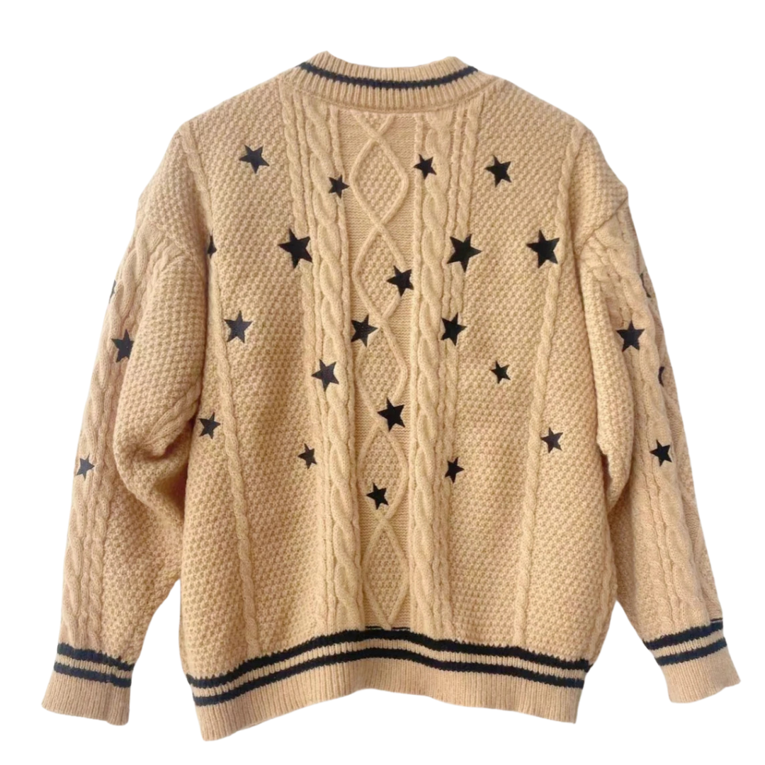 Cardigan en laine à boutons étoiles Scarlett