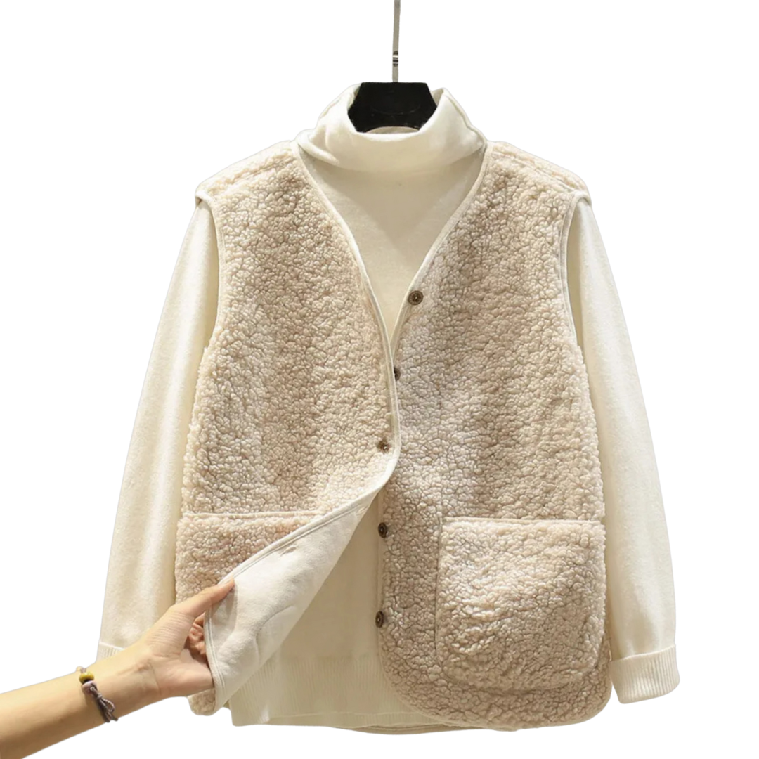 Matilda | Gilet réversible en sherpa doublé et haut en polaire
