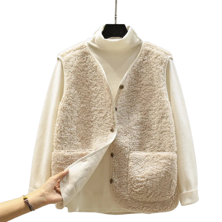Matilda | Gilet réversible en sherpa doublé et haut en polaire
