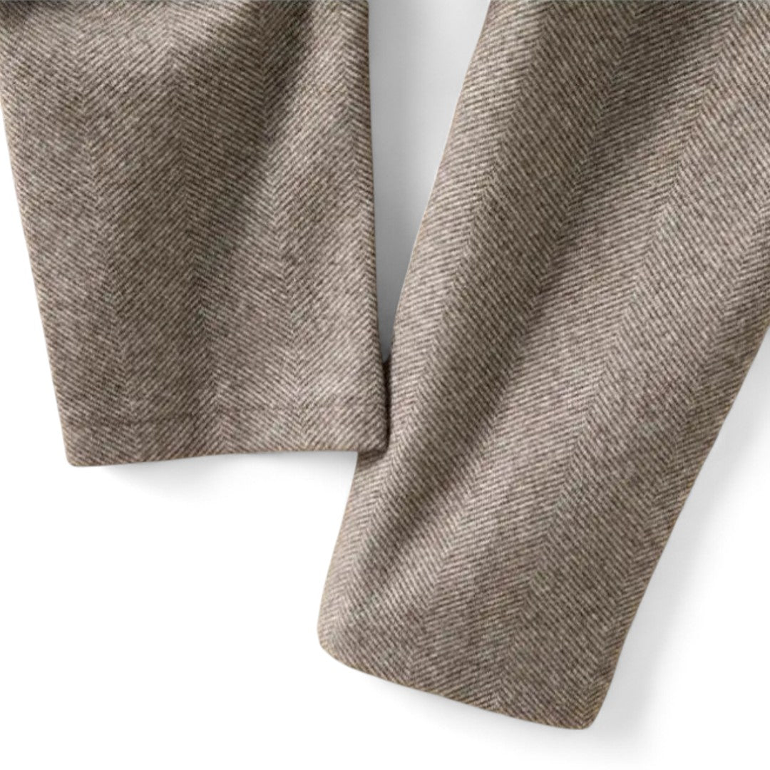 Camille | Pantalon taille haute en chevron brossé