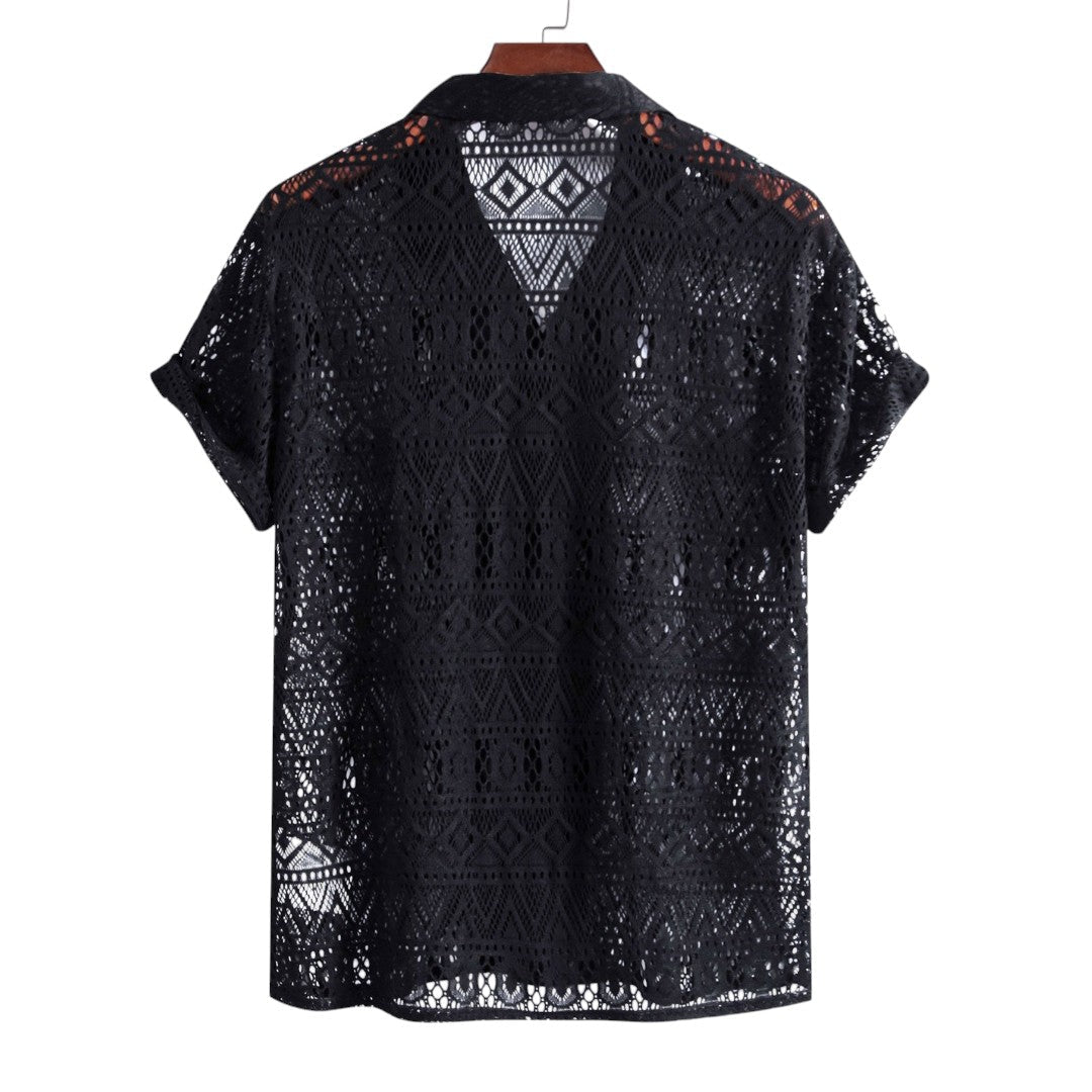 Eli | Chemise en crochet et pantalon à cordon décontracté