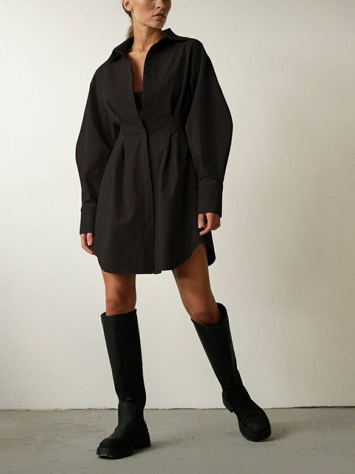 Naomi™ - Casual Collar Shirt Dress