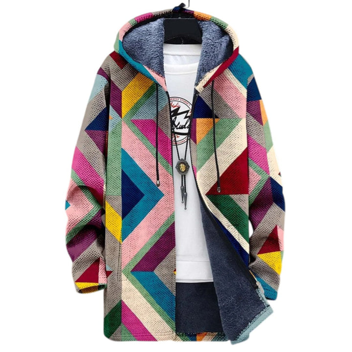 Lila | Cardigan réversible en molleton doublé de polaire avec motif graphique