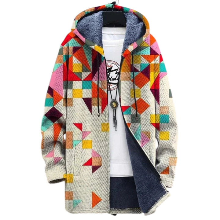 Lila | Cardigan réversible en molleton doublé de polaire avec motif graphique