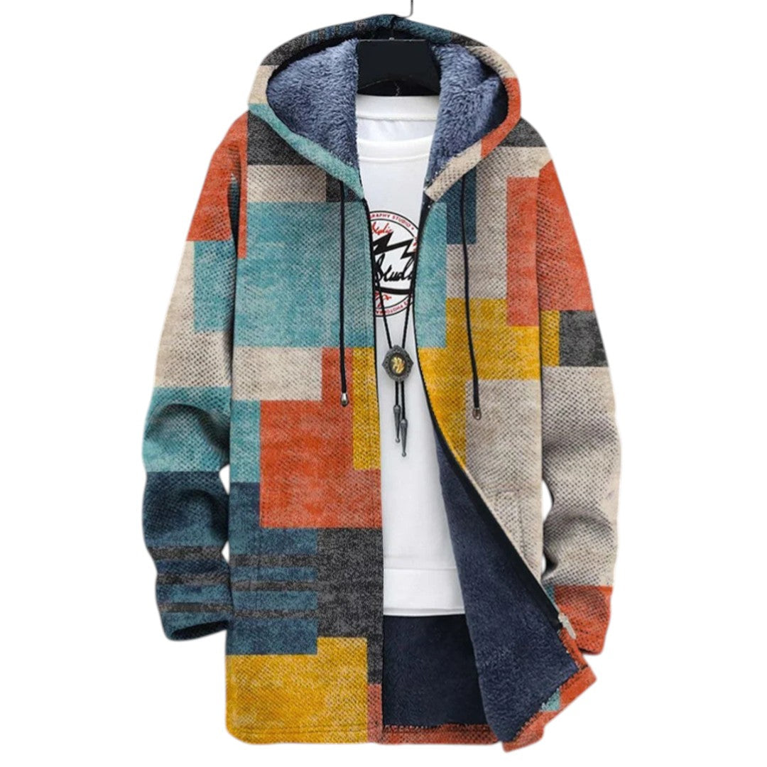 Lila | Cardigan réversible en molleton doublé de polaire avec motif graphique