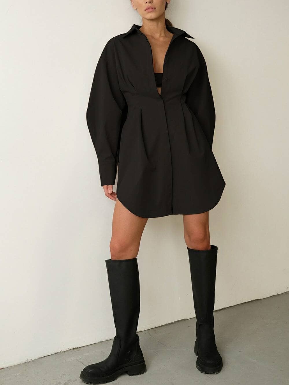 Naomi™ - Casual Collar Shirt Dress