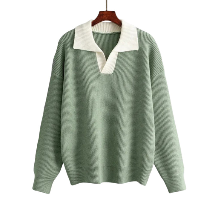 Chloé | Pull col polo côtelé à contraste