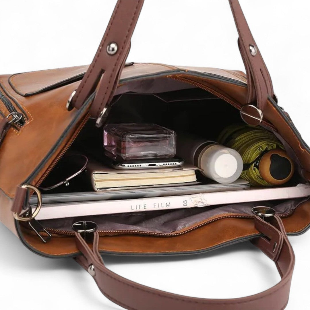 Élodie | Sac cabas compartimenté en cuir végétalien