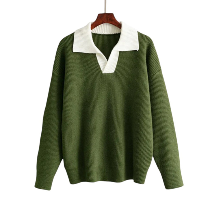 Chloé | Pull col polo côtelé à contraste