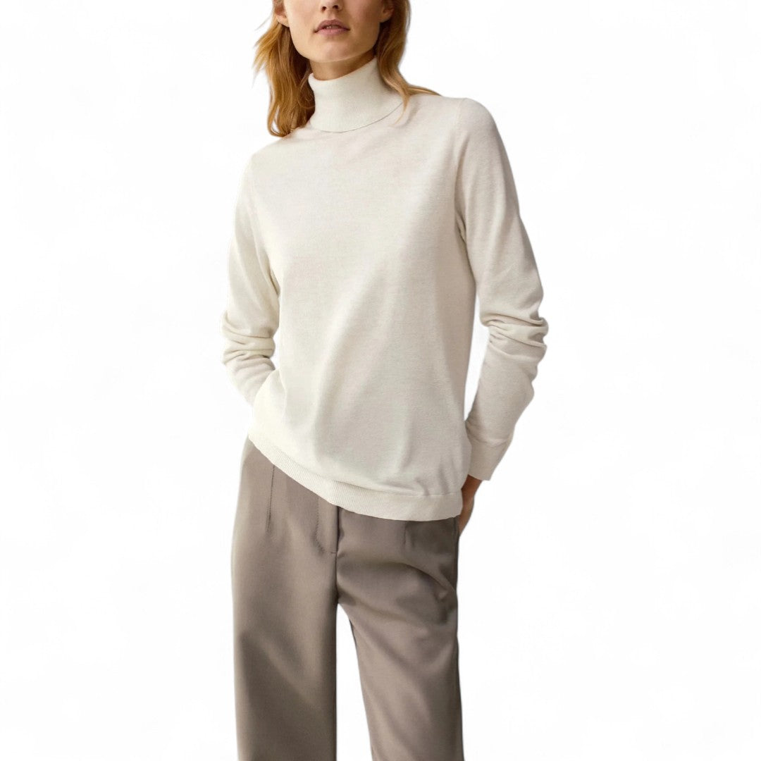 Camille | Pull col roulé ajusté à maille fine