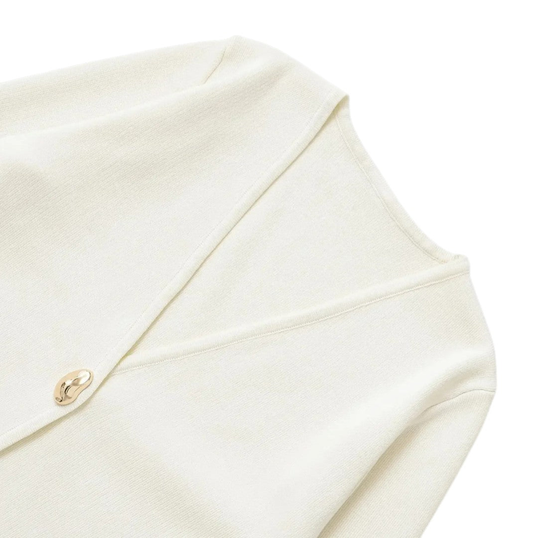 Ava | Cardigan court en maille douce avec boutons en perle