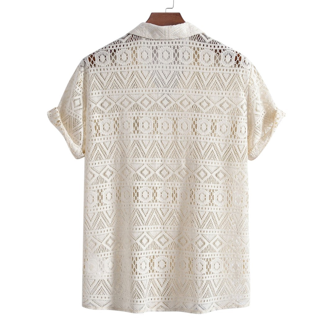 Eli | Chemise en crochet et pantalon à cordon décontracté