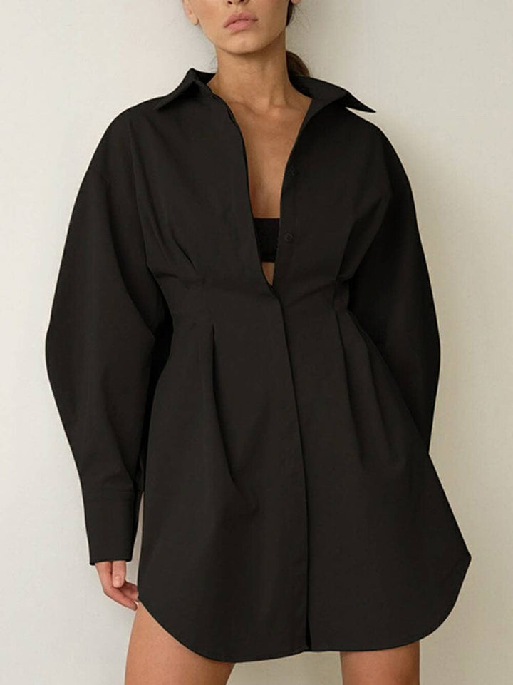 Naomi™ - Casual Collar Shirt Dress