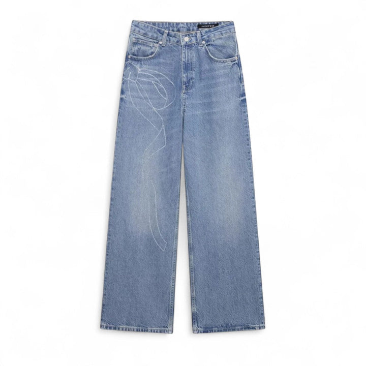Jeans coupe décontractée Chloe avec détails en Crystal