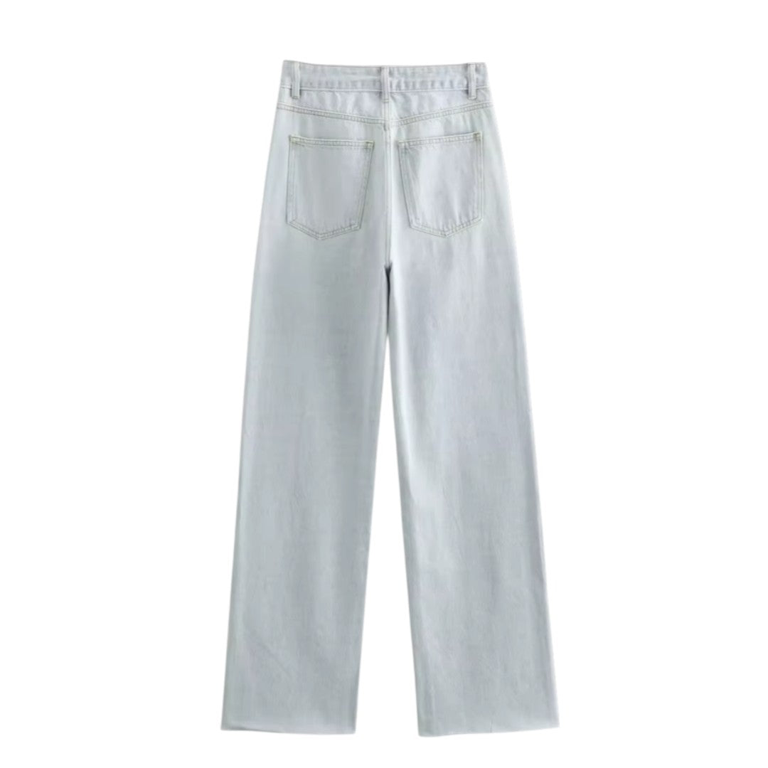 Sienna | Jean en denim à jambe large et taille haute