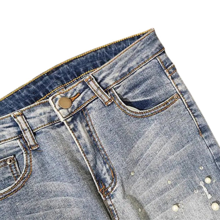 Jean skinny ornés Amelia avec accents en perles de luxe