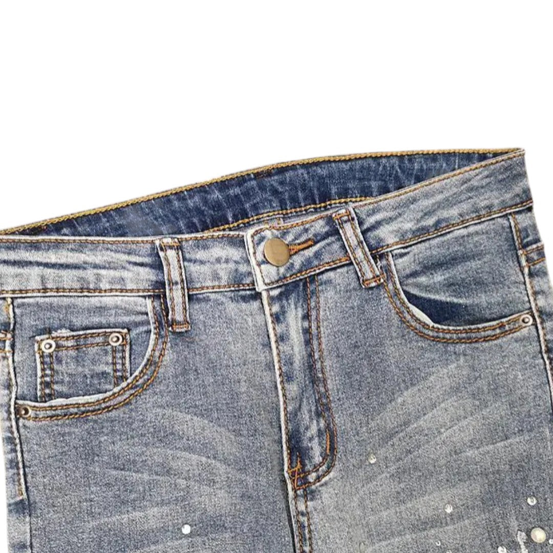 Jean skinny ornés Amelia avec accents en perles de luxe