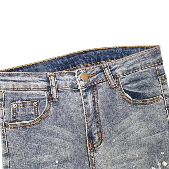 Jean skinny ornés Amelia avec accents en perles de luxe