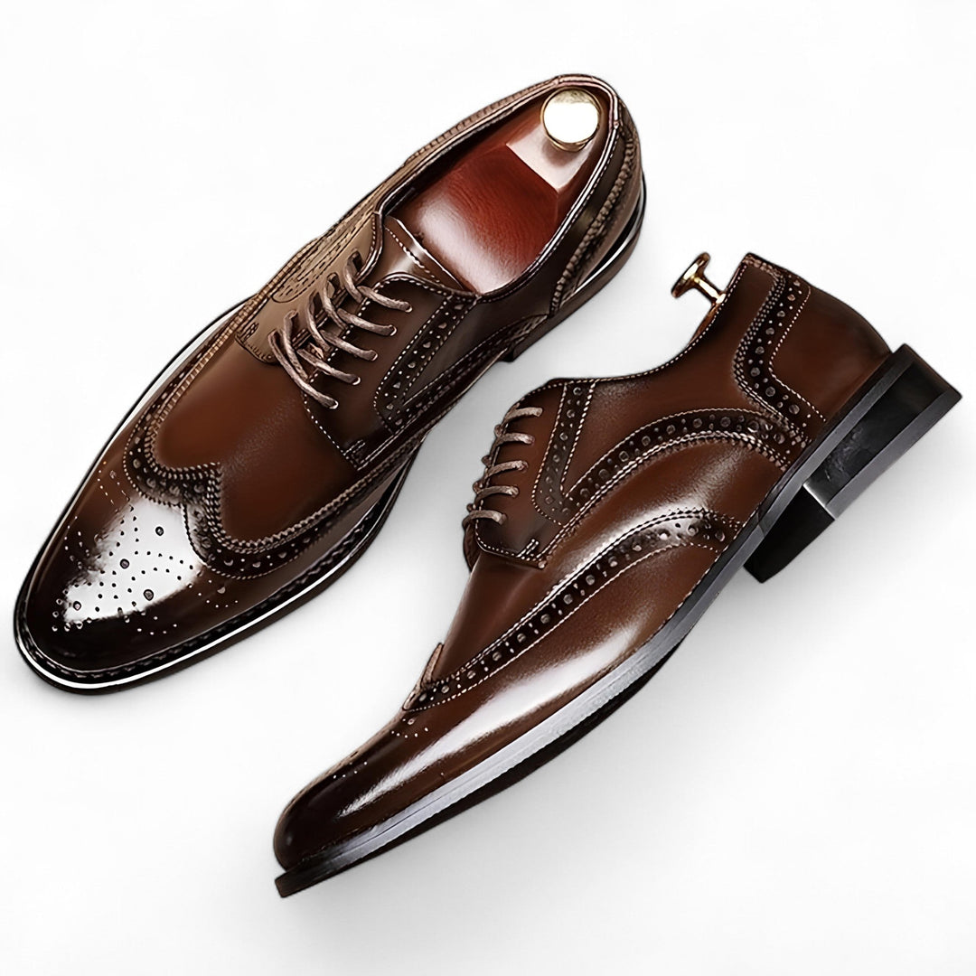 Damon | Chaussures Habillées Wingtip Brogue avec Finition Polie à la Main