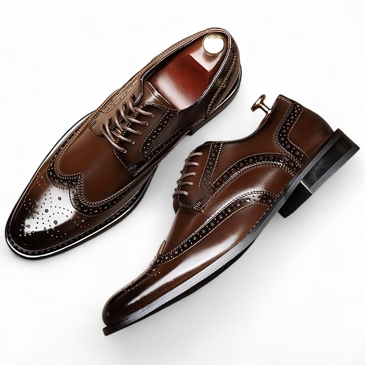 Damon | Chaussures Habillées Wingtip Brogue avec Finition Polie à la Main