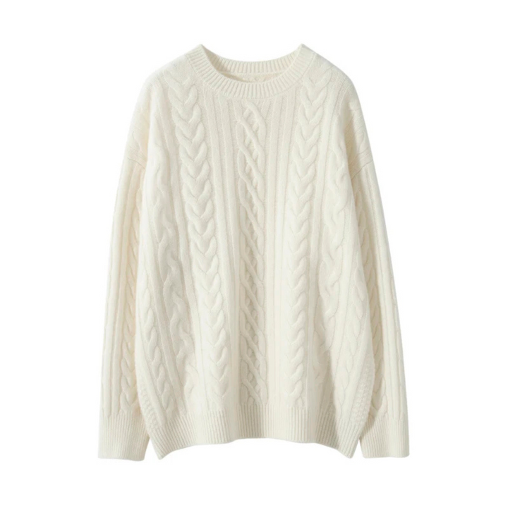 Apolline | Pull torsadé à col rond en maille duveteuse