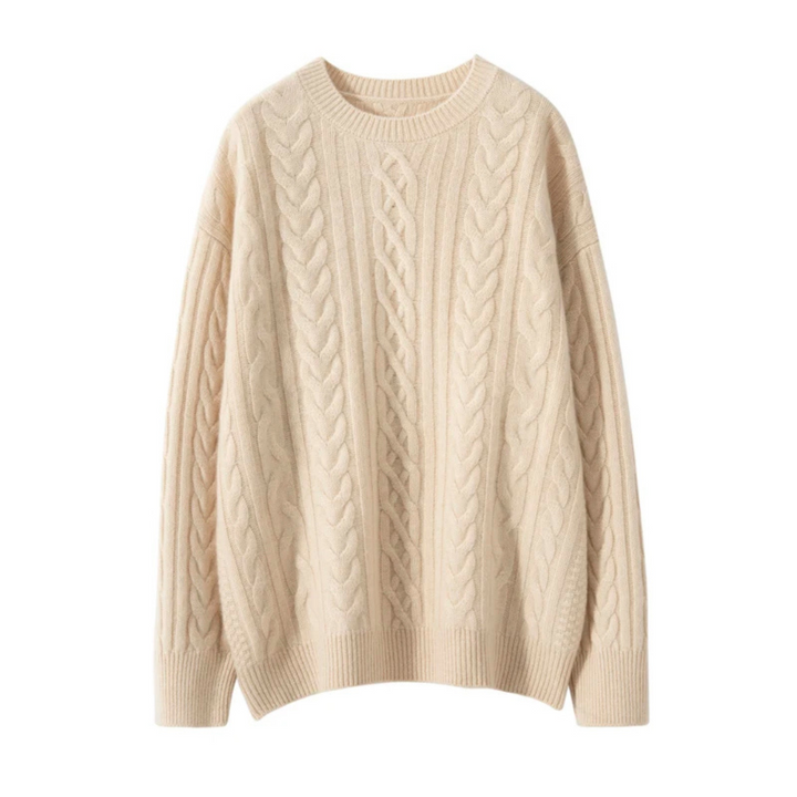 Apolline | Pull torsadé à col rond en maille duveteuse