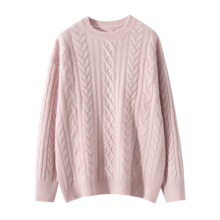 Apolline | Pull torsadé à col rond en maille duveteuse