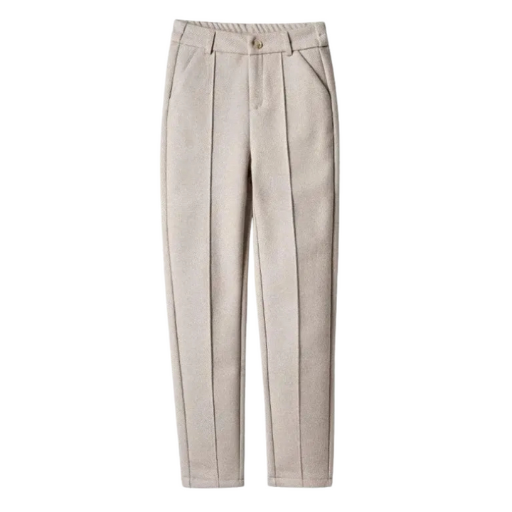Camille | Pantalon taille haute en chevron brossé