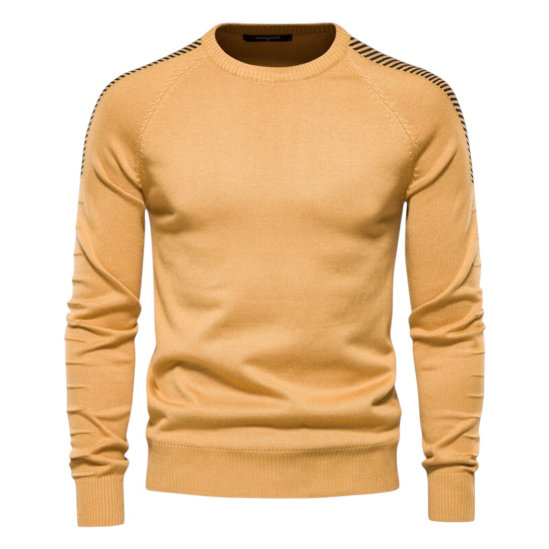 Blake | Pull à manches raglan à rayures, col rond classique et confort toute l'année