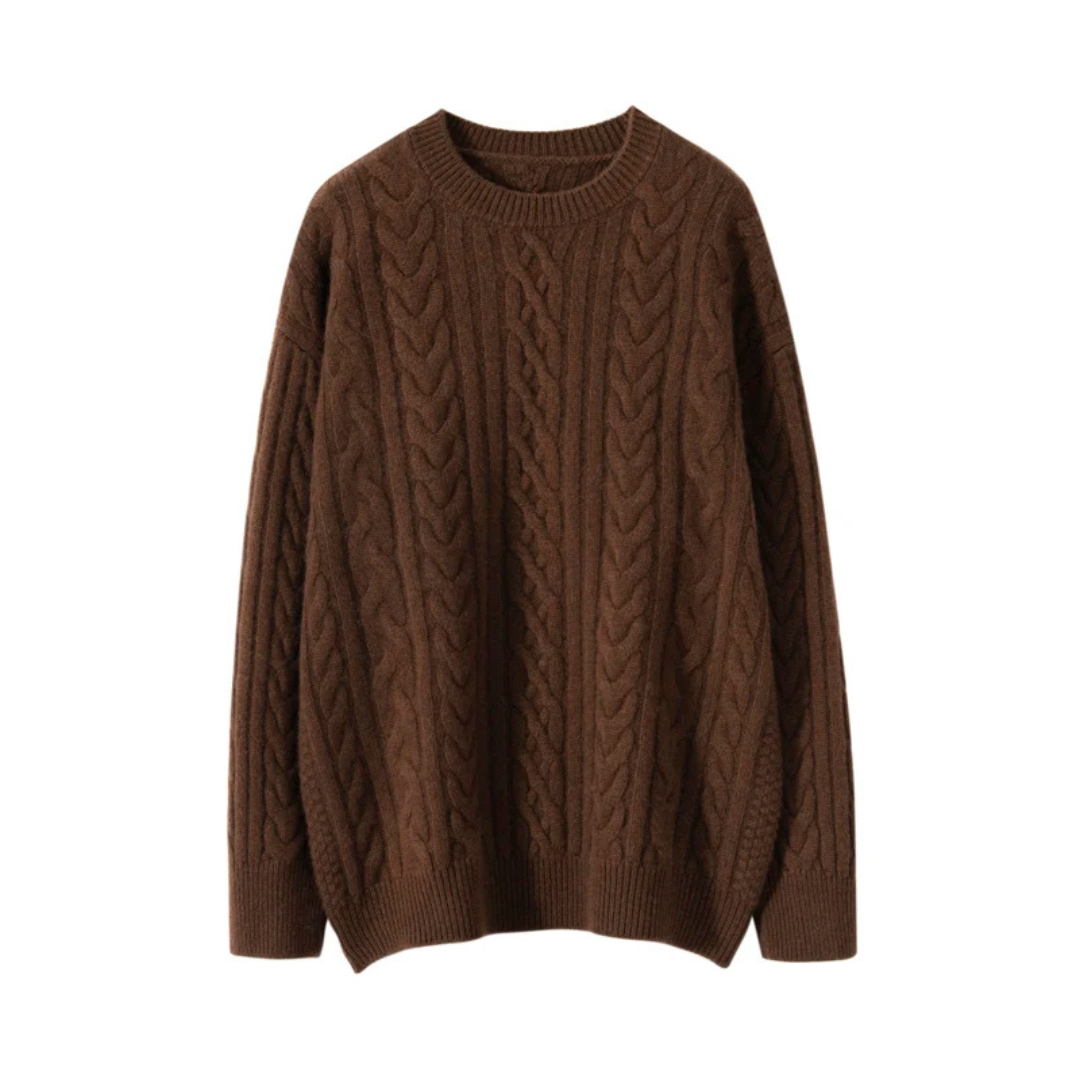 Apolline | Pull torsadé à col rond en maille duveteuse