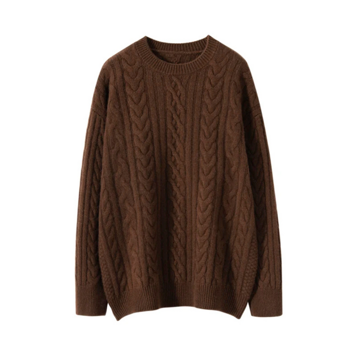 Apolline | Pull torsadé à col rond en maille duveteuse