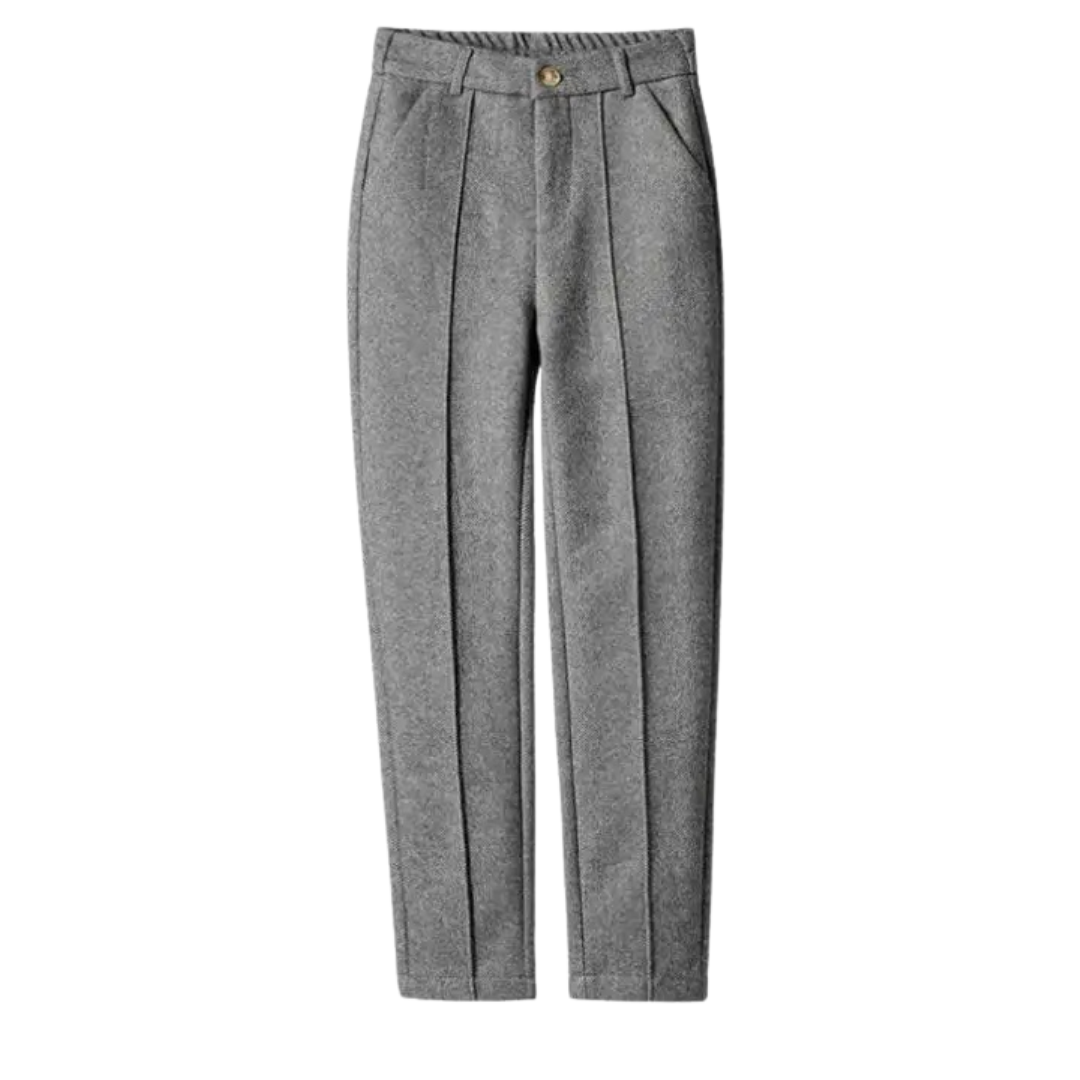 Camille | Pantalon taille haute en chevron brossé