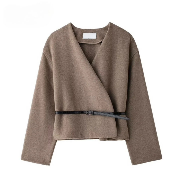 Margot | Veste laine croisée avec ceinture fine