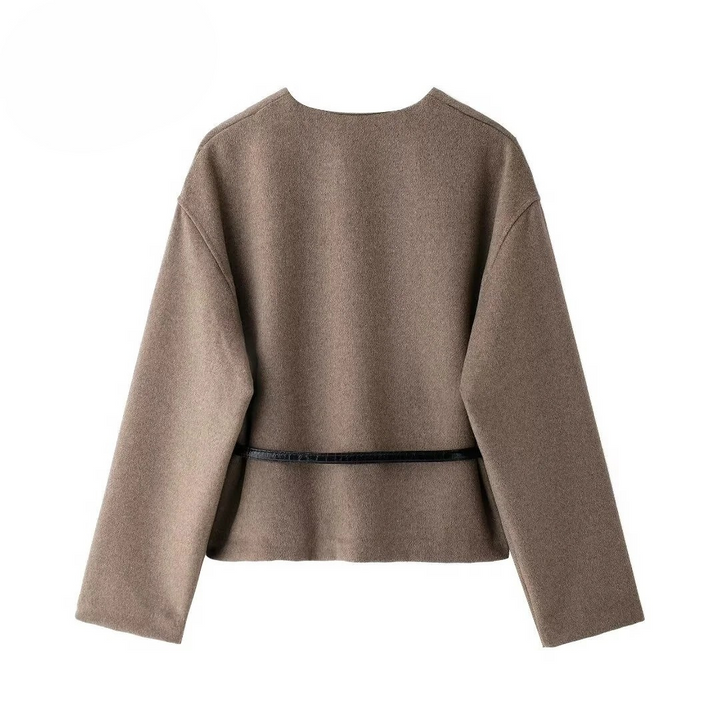 Margot | Veste laine croisée avec ceinture fine