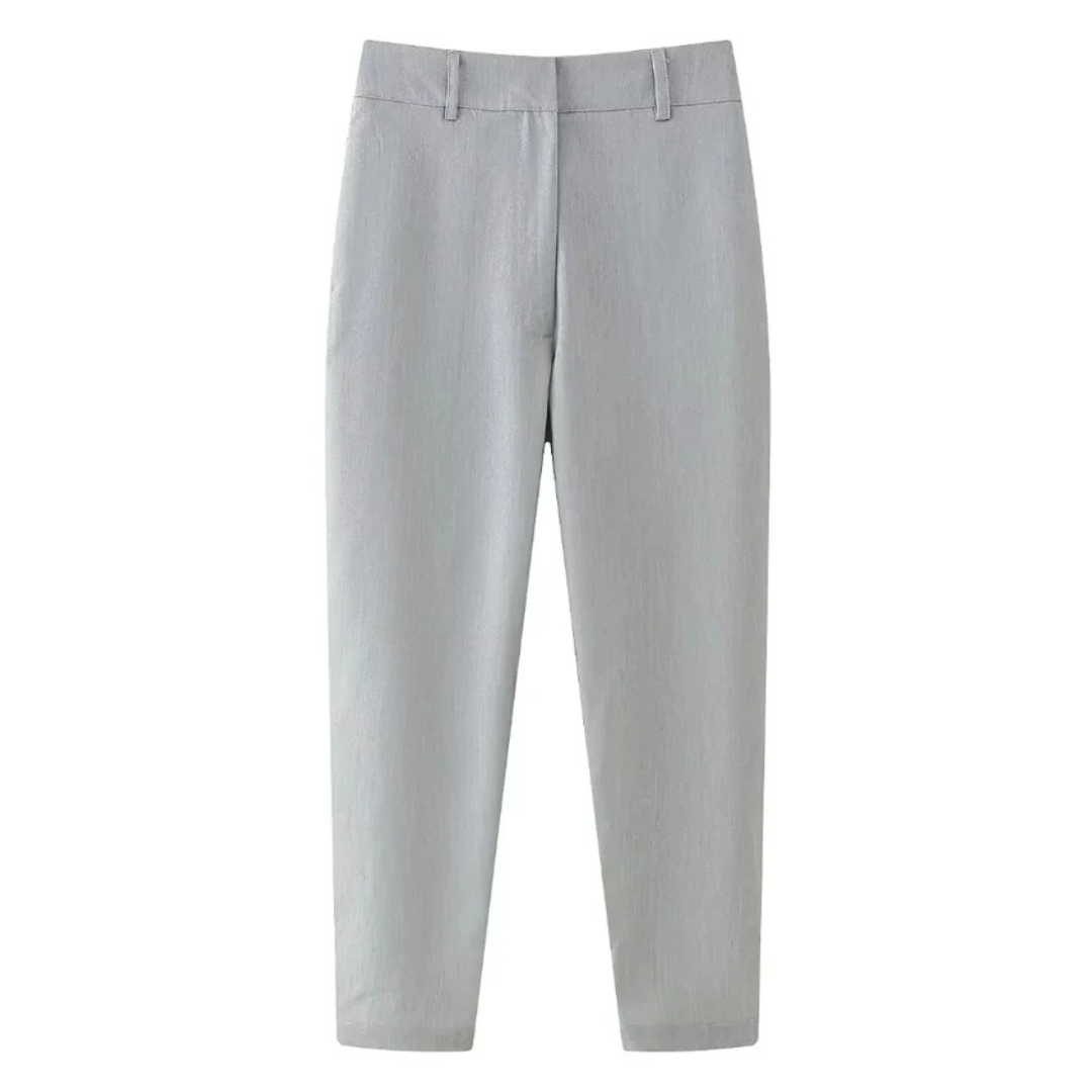Noémie | Pantalon habillé taille haute à coupe cigarette
