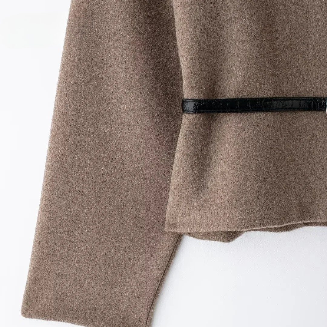 Margot | Veste laine croisée avec ceinture fine