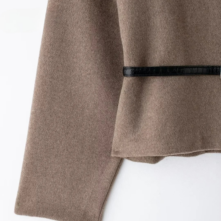 Margot | Veste laine croisée avec ceinture fine