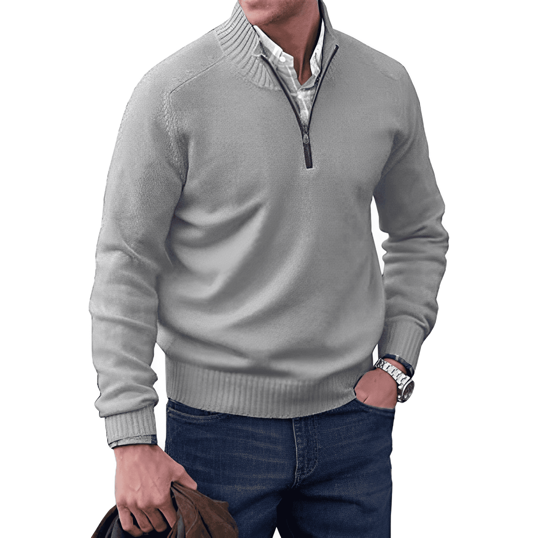 Jasper | Pull en cachemire à zip avec finition douce et coupe intelligente