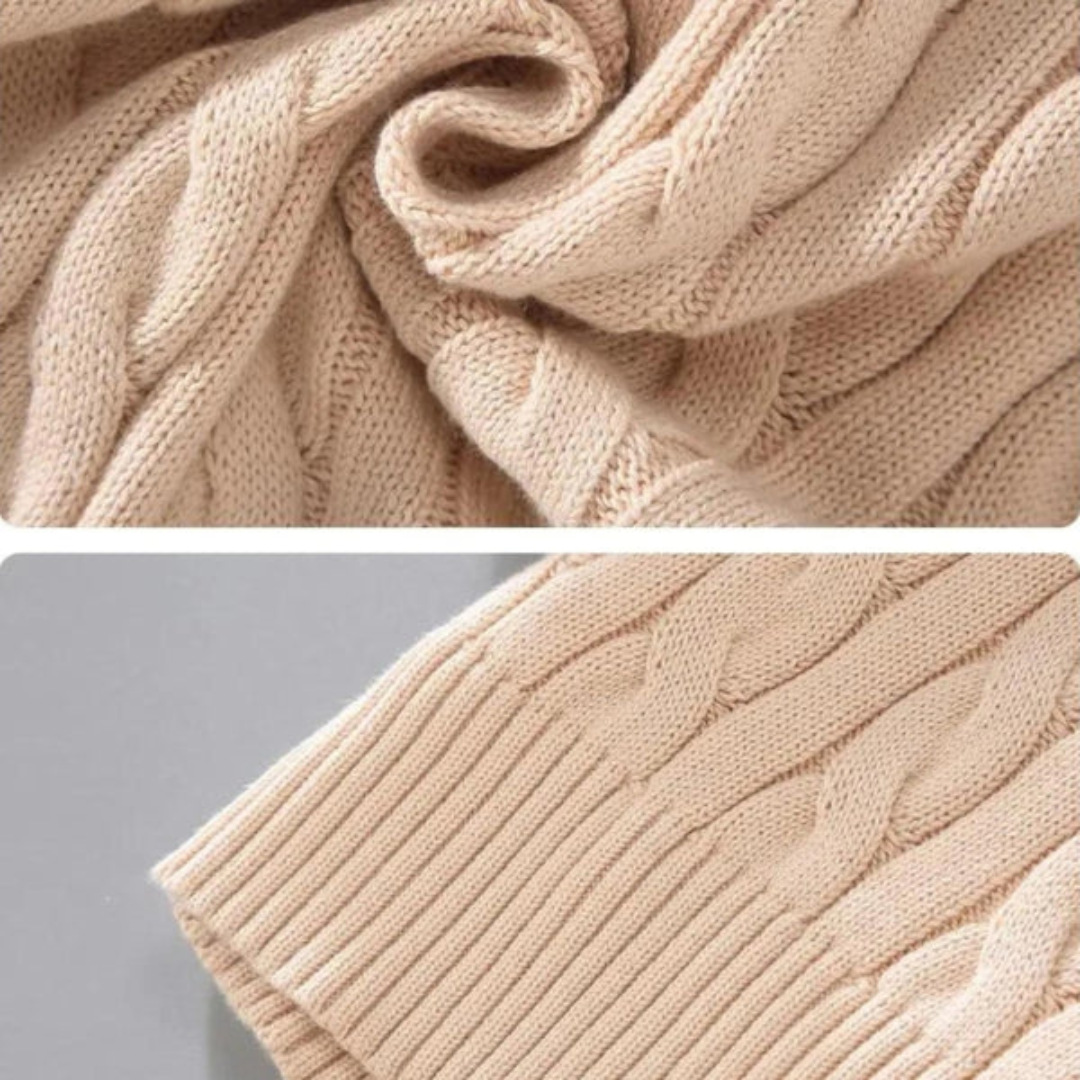 Mitchell | Pull zippé en tissé avec motif classique et confort par temps froid
