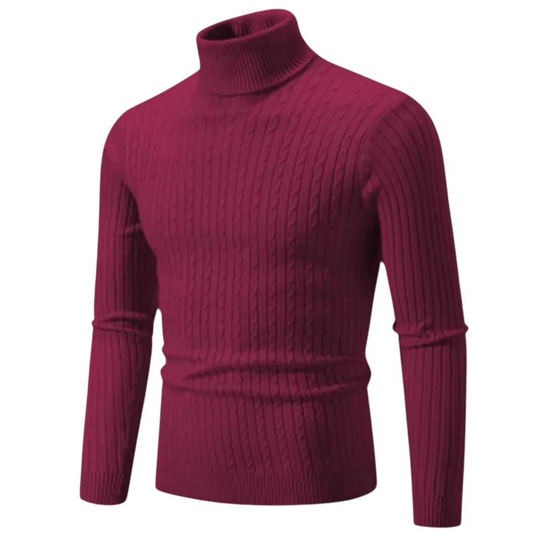 Mitchell | Pull en maille à col roulé en tricot torsadé avec col doux et chaleur raffinée